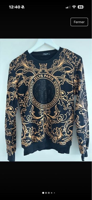 Pull ZELYS Paris - Noir & Or - Taille M unisexe M / 38 / 10 • Très bon état • Coton