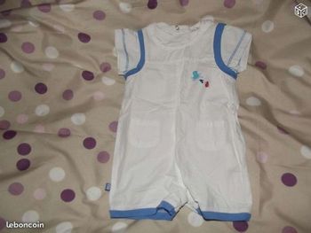 Combishort 2 en 1 garçon, Obaibi, taille 1 mois