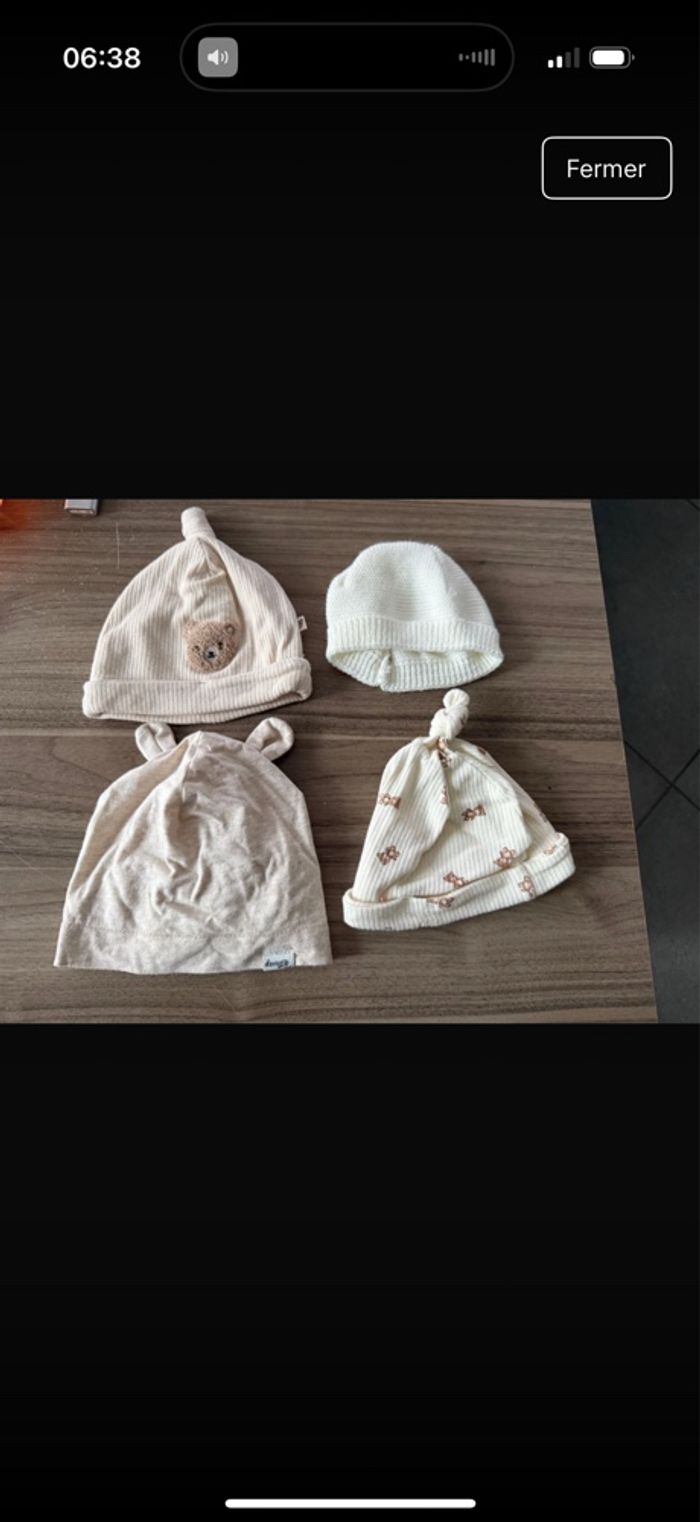 Lot de bonnet naissance