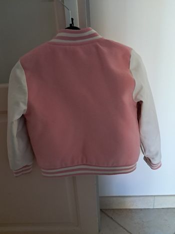 Blouson rose et blanc style Campus Gémo 6 ans
