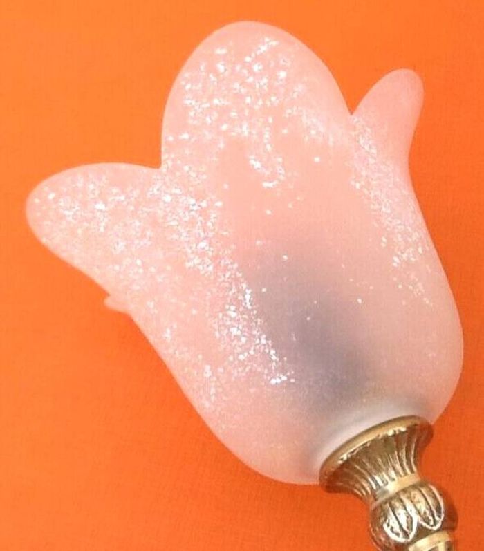 Lampe tulipe Pierre d' onyx et laiton - photo numéro 2