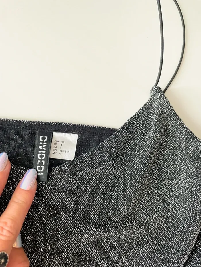 H&M - Combishort à paillettes noir gris soirée casual quotidien - photo numéro 6