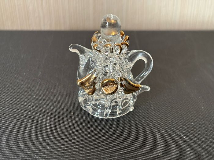 Lot de 2 théières miniatures vintage en verre filé - photo numéro 4