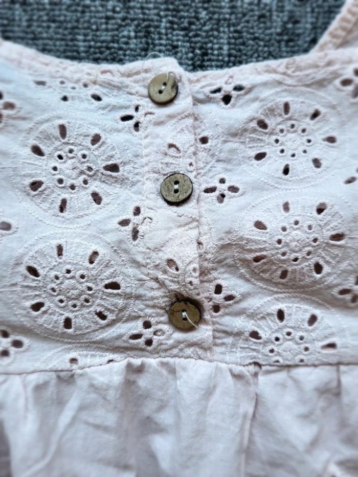 Top Broderie Anglaise - Rose - Bohème Chic - Taille Unique - Détails Volants - Made in Italy - photo numéro 6