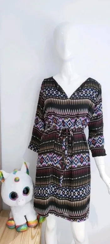 Robe 'La petite étoile', noire à motifs