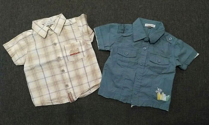 Lot de 2 chemises manches courtes - 6 mois