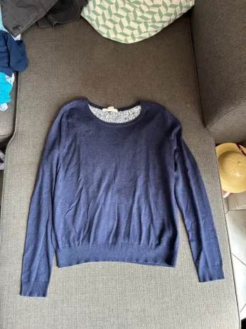 Pull fin avec motif dans le dos femme, esprit taille S, bleu marine