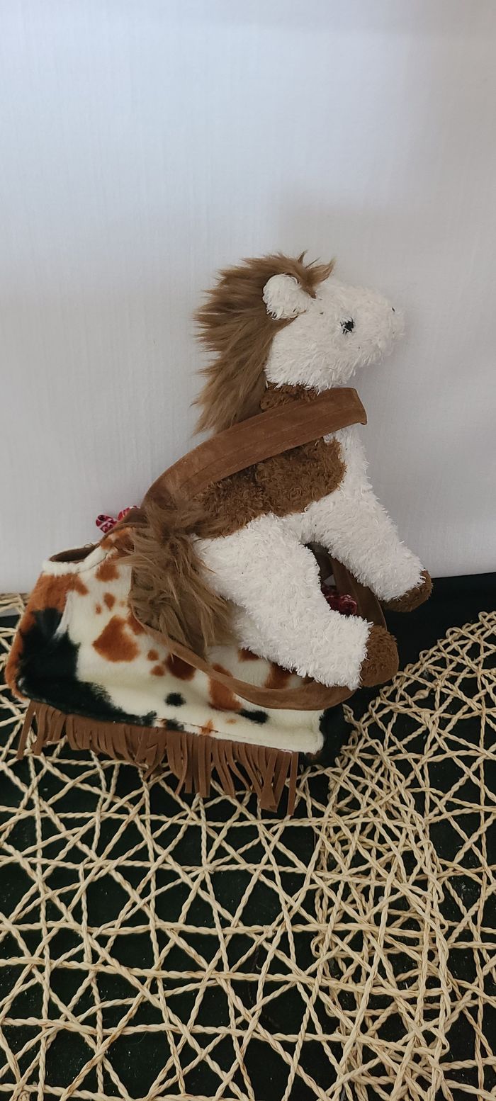 DOUGLAS - Sac à motif cowboy et cheval en peluche - photo numéro 3