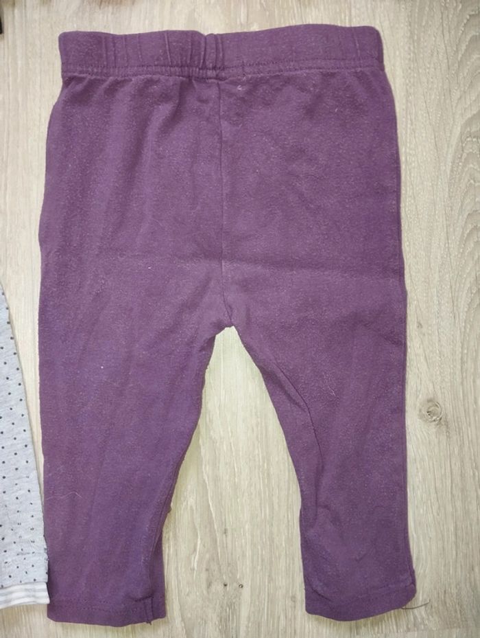 Lot leggings fille 12 mois bleu, rose, violet, gris - photo numéro 8