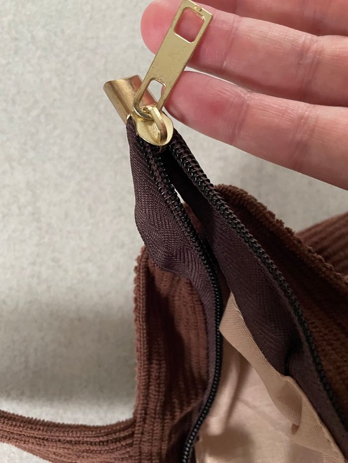 Sac Tote bag côtelé marron - Neuf - photo numéro 4