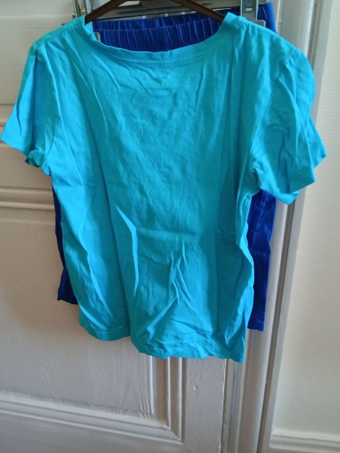 Pyjashort tissaia turquoise et multicolore - photo numéro 2