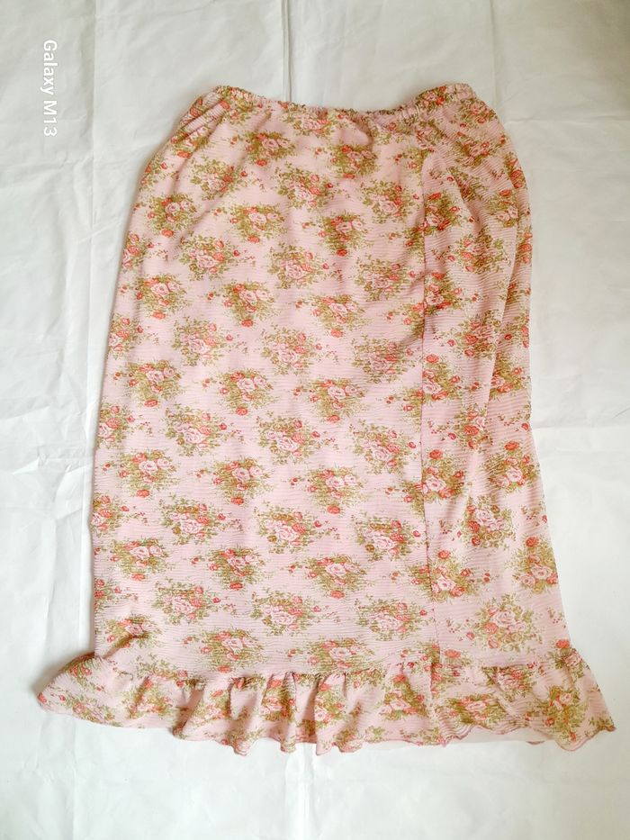 Ensemble femme pour l'été chemisier et jupe motif floral taille 48 fabriqué en France - photo numéro 4