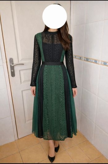 Neuf magnifique robe verte et noir longue femme xueyuanfeng taille M/38