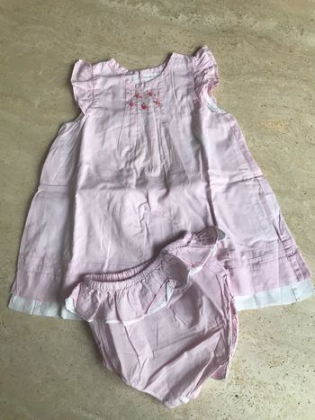 ROBE & BLOOMER ASSORTI "JACADI" ROSE - TAILLE : 6 MOIS