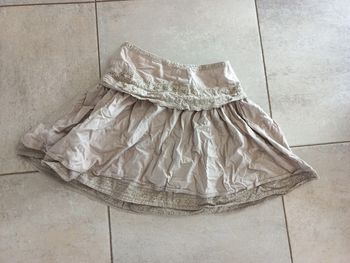 Jupe Camaïeu 36 beige petite dentelle