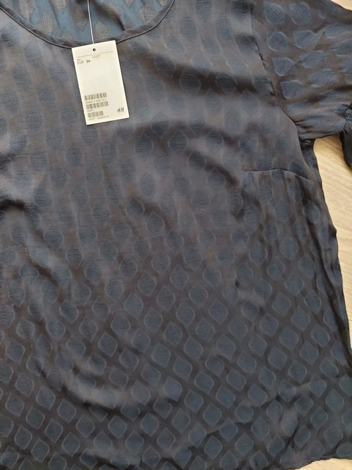 Blouse bleu h&M neuve t 34 - photo numéro 3
