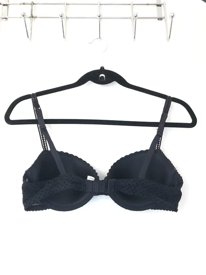 Soutien-gorge noir à pois Monoprix 90C - photo numéro 3