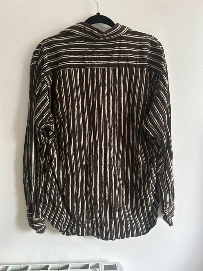 Jolie chemise style velours à rayures marron • Armand Thiery • Taille XL/42 - photo numéro 13