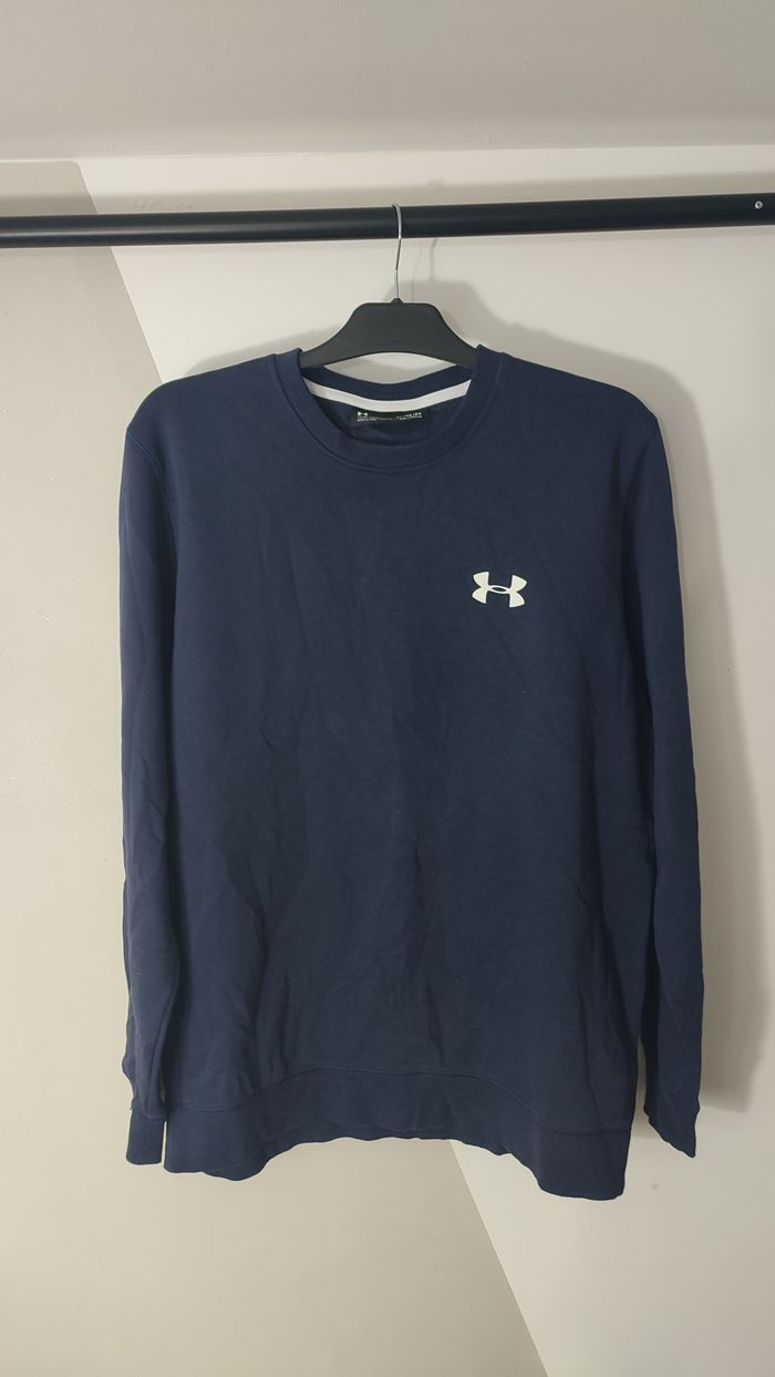 Vêtement vintage de marque Pull Under Armour bleu foncé coupe ajustée XL #D84 - photo numéro 5