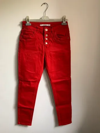 Jean slim taille haute rouge Newplay – XS/34