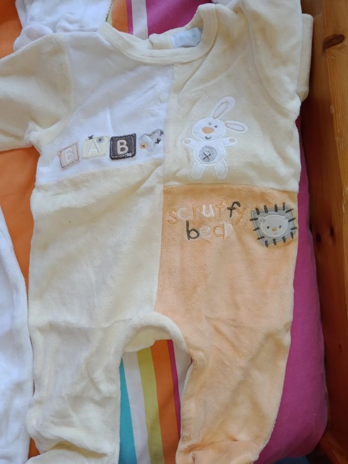 Pyjama Jaune orangé blanc Baby scruffy Bear tex Baby 1 mois - photo numéro 3