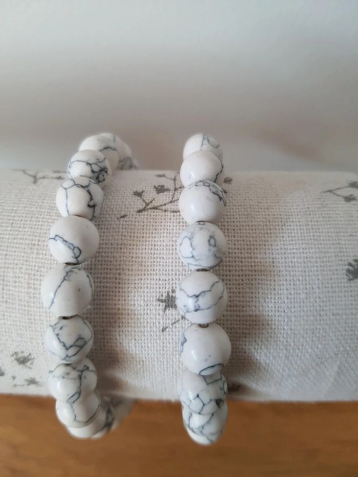 Bracelet en pierre naturelle howlite - photo numéro 2