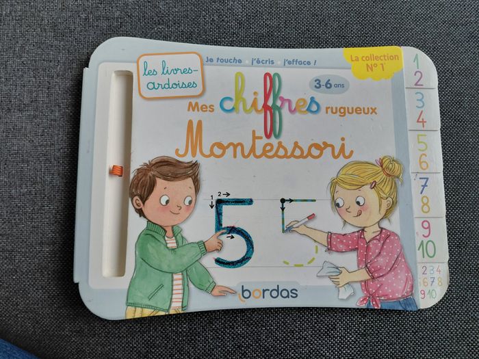 livre ardoise mes chiffres rugueux montessori
