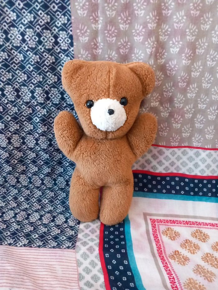 Peluche nounours vintage 33cm marron vintage - photo numéro 5