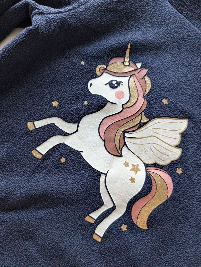 Sweat polaire bleu marine licorne - 110 - C&A - photo numéro 3