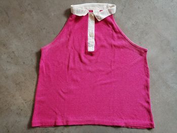 Polo sans manches fushia et blanc Taille S Miss man
