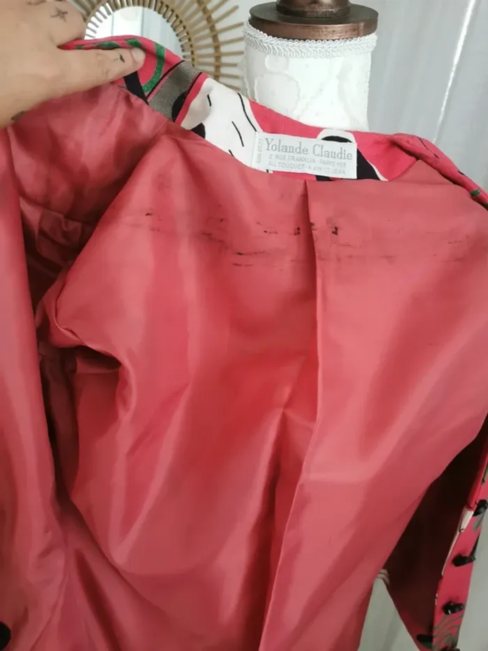 Haut chemisier avec épaulettes vintage années 80 Yolande Claudie made in France - photo numéro 8