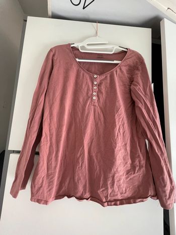 Tee-shirt manches longues rose saumon