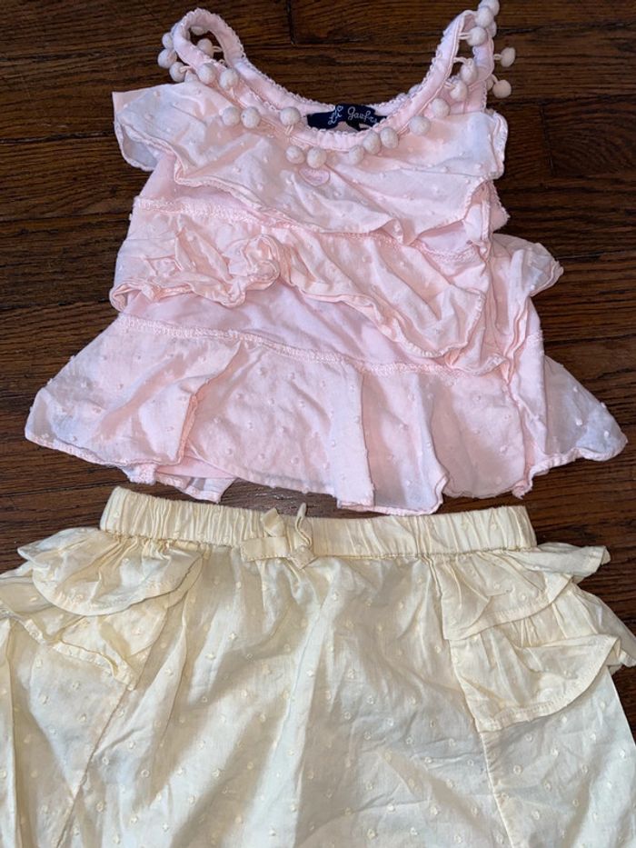 Petit haut lili gaufrette et short Bout’chou 12 mois - photo numéro 2