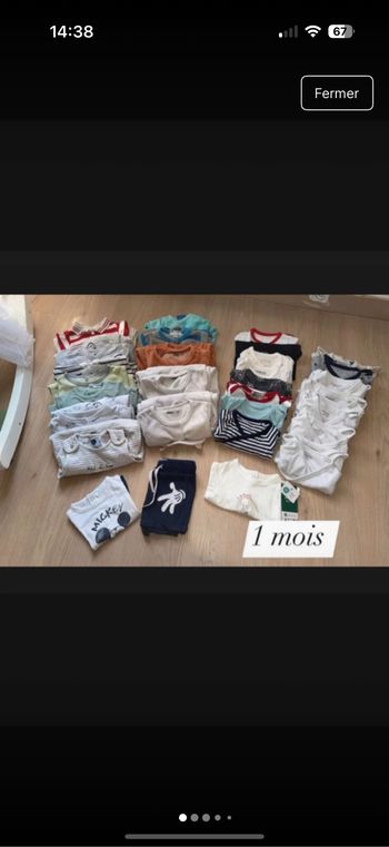 Lot de 31 vêtements 1 mois