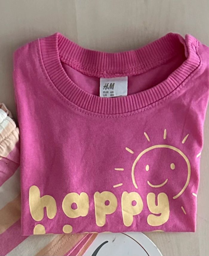 Pyjama short / ensemble été fille h&m 68 cm - photo numéro 2