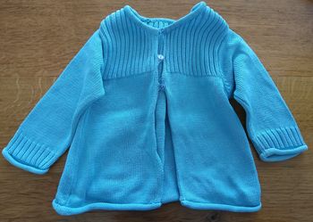 Gilet turquoise 3 boutons Kimbaloo