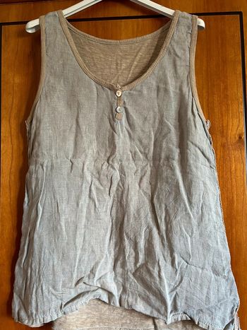 Débardeur en lin bicolore 40