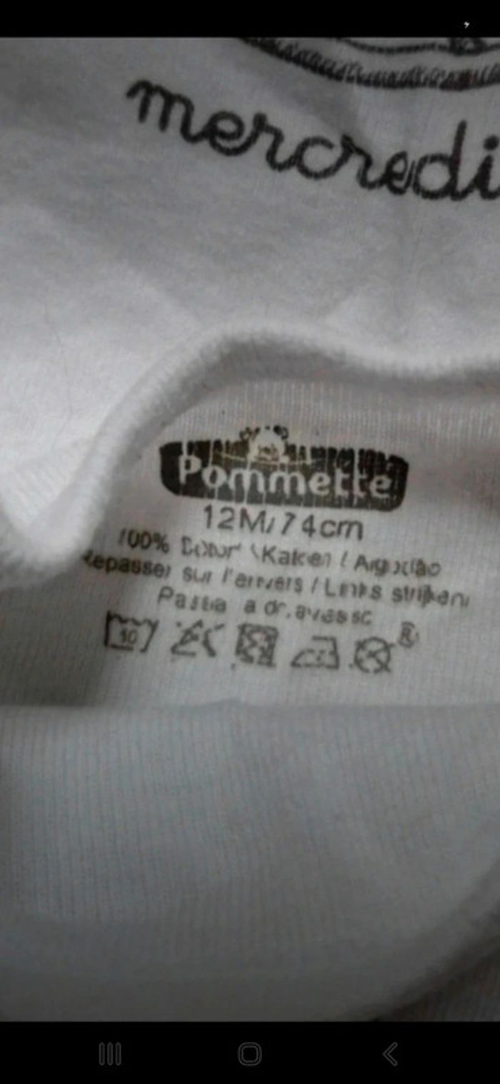 Lot bodys manches longues Pommette 12mois 👻 - photo numéro 2