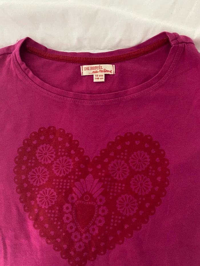 T shirt fille coeur - photo numéro 3