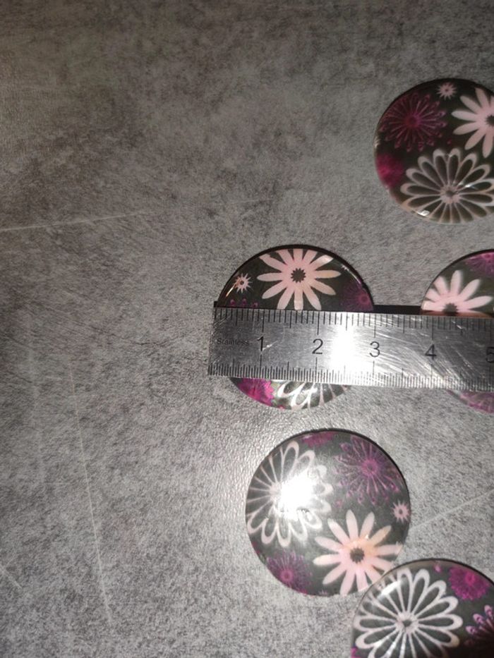 Lot de grandes perles en céramique motif fleurs - photo numéro 3
