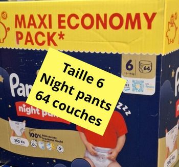 Couches pampers taille 6 night pants