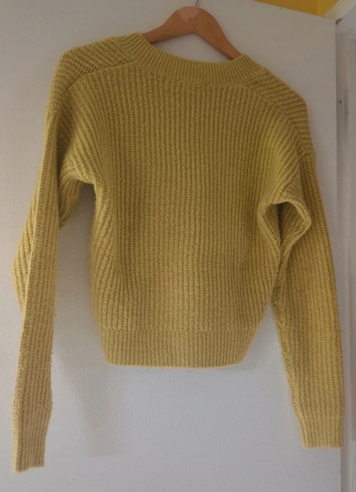 Pull d'Hiver Femme Col V Jaune 🌼🌾 - photo numéro 3