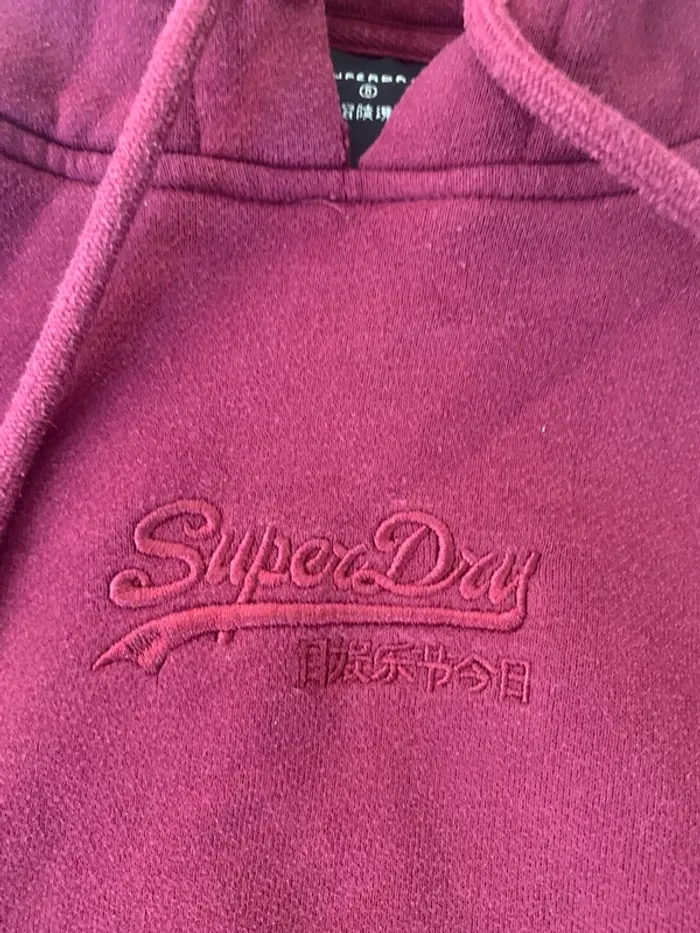 Sweat capuche Superdry XS bordeaux - photo numéro 2