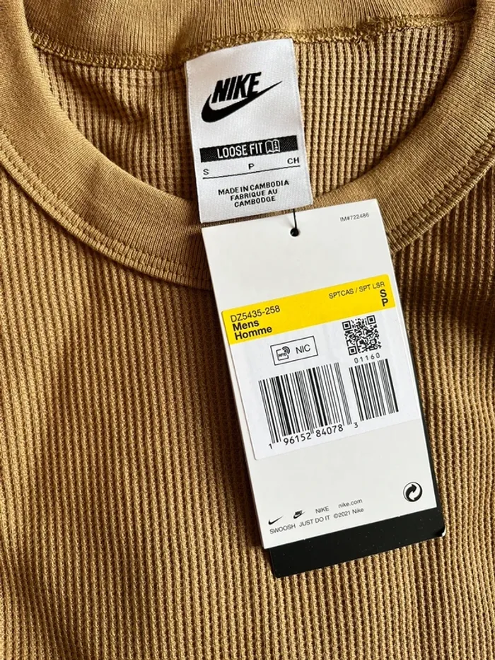 Tee shirt nike manche longue marron - photo numéro 3