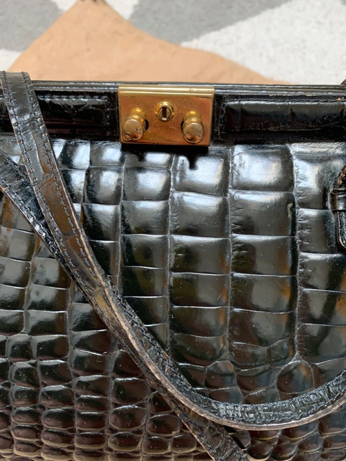 Sac à mains en cuir vintage - photo numéro 7