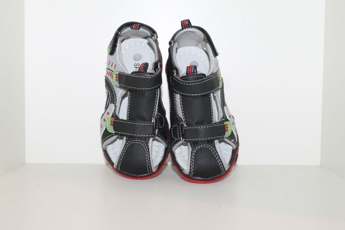 sandales nus pieds rouge noir gris 30 - photo numéro 3