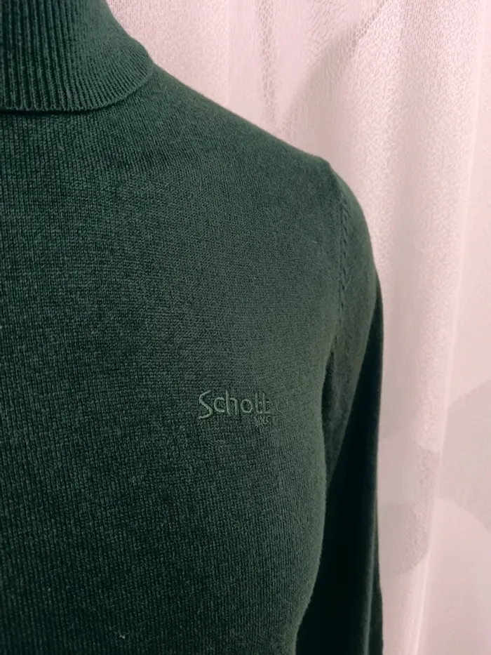 Schott "Pull col roulé vert sapin" taille S - photo numéro 3