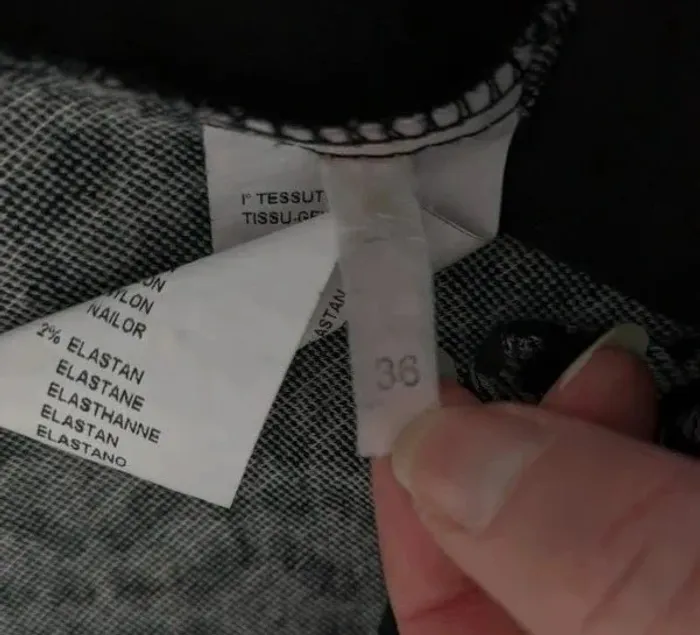 Robe noire et grise manches 3/4 - Ninati - taille 36 - photo numéro 5