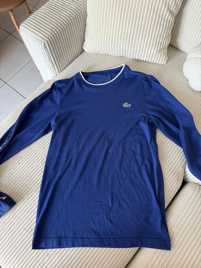 T-shirt manche longue Lacoste bleu - photo numéro 2