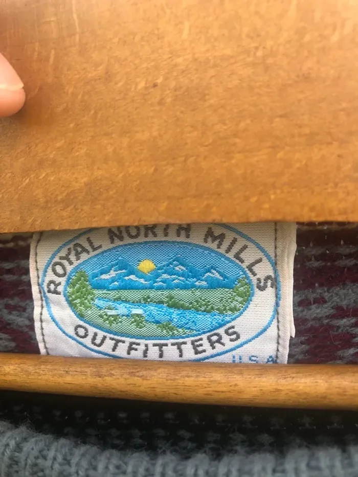 Winter Snowflakes pattern Knit pullover pull vintage made in USA acrylic / wool Mens Large - photo numéro 3